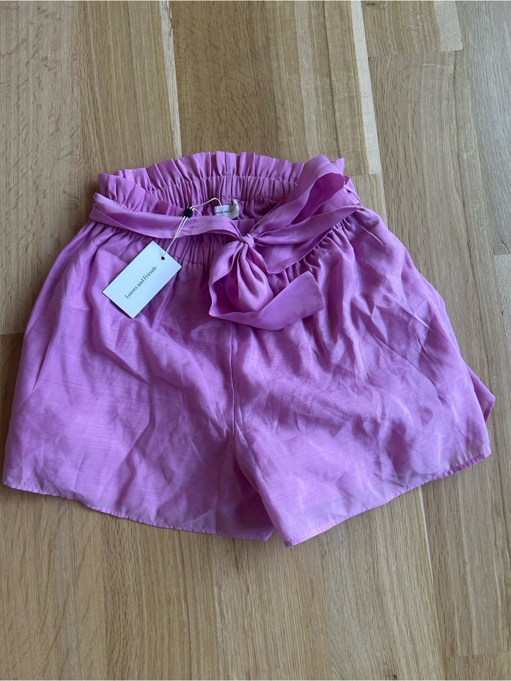 NWT Lovers + Friends Pink Paperbag Waist Tie Shorts